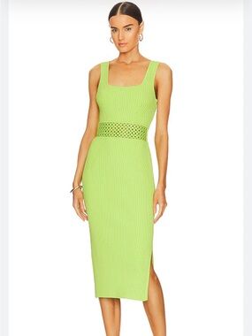 House of Harlow 1960 x Revolve Neon Lime Midi Dress